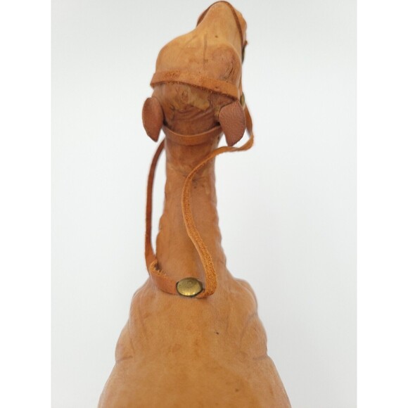 Vintage Leather Wrapped Camel Statue Figurine 9 Inch - Picture 4 of 8